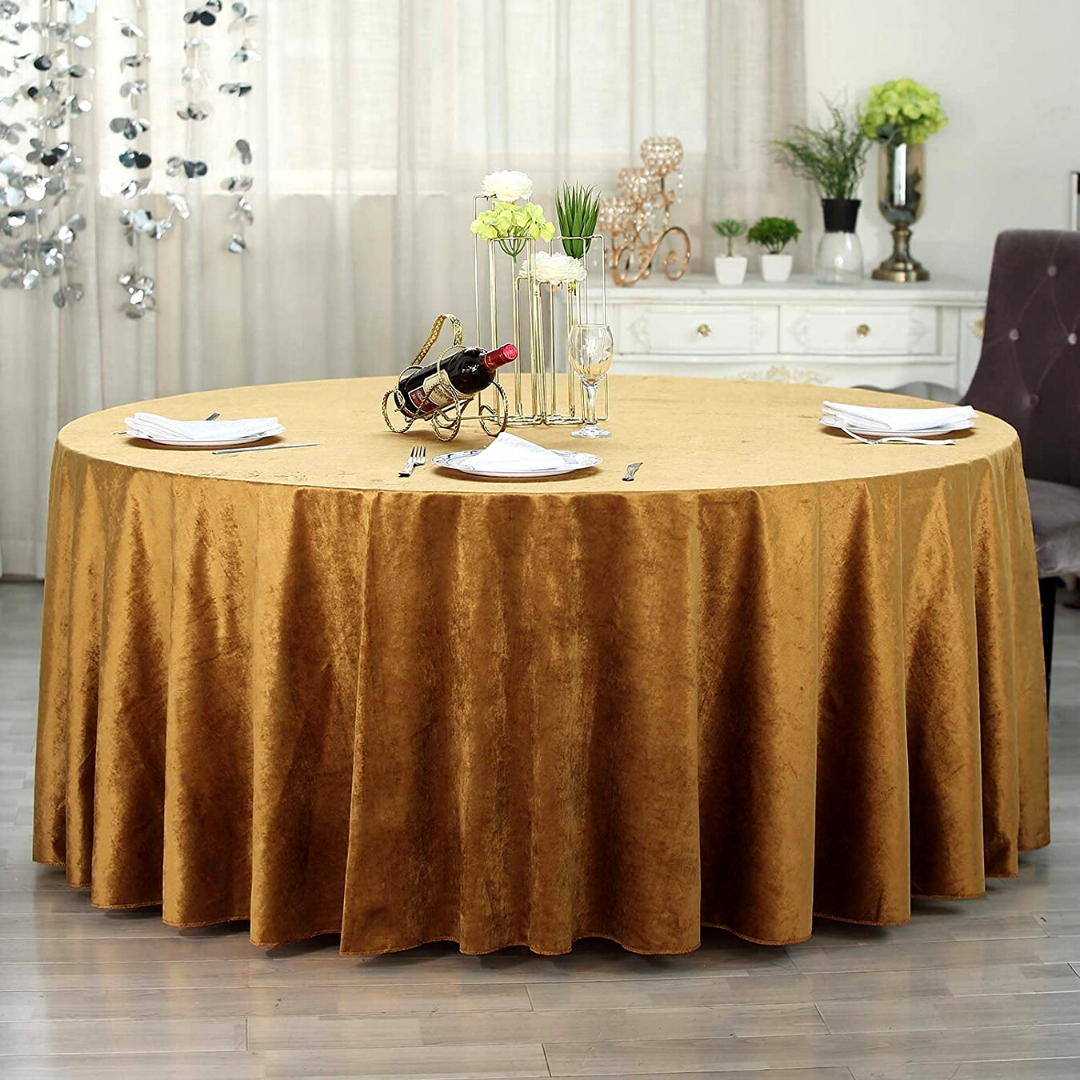 Gold Round Table Cloth - Rentals