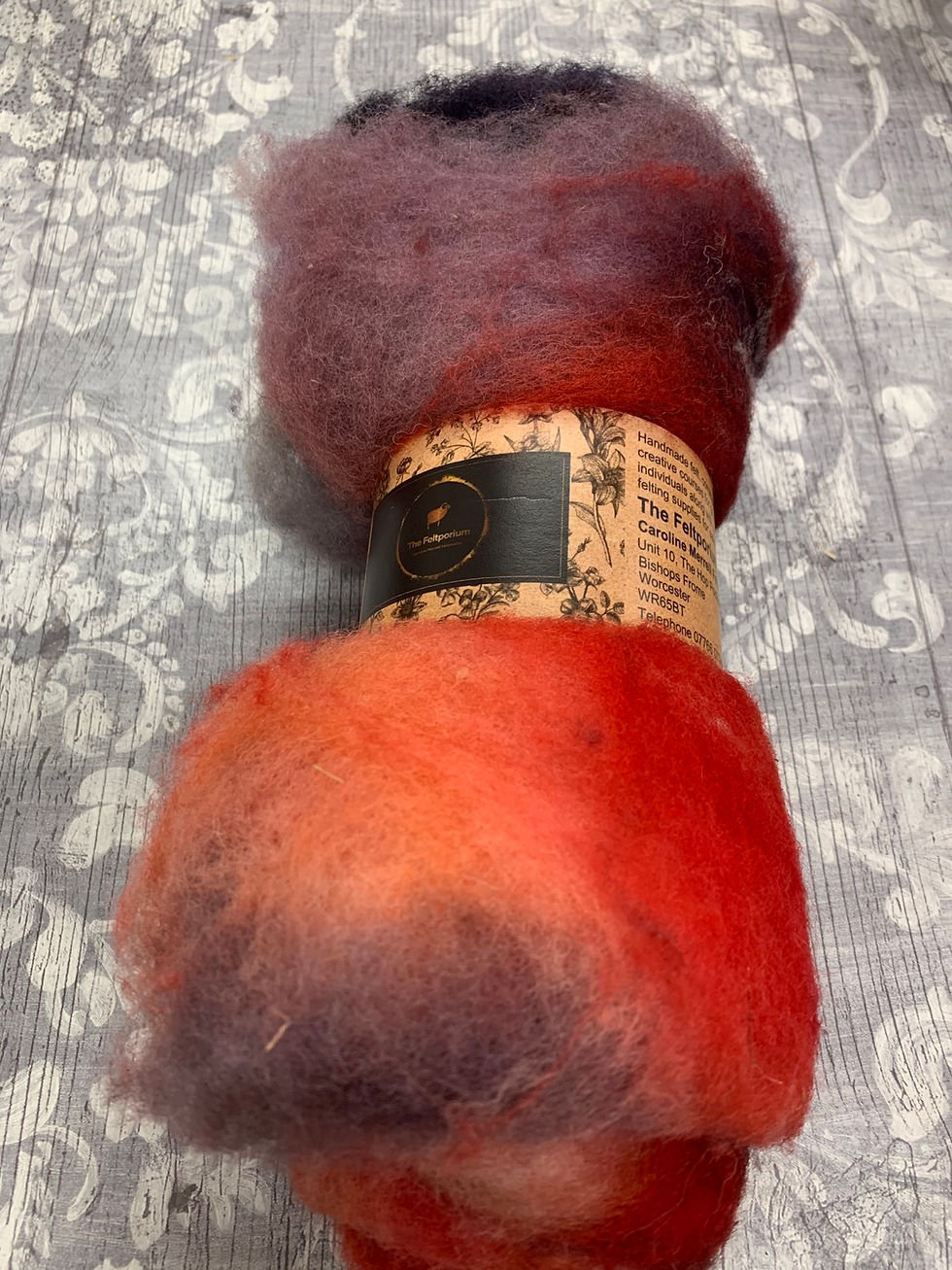 Thumbnail: Hand dyed Finnsheep batt 077