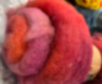 Hand dyed Finnsheep batt 019
