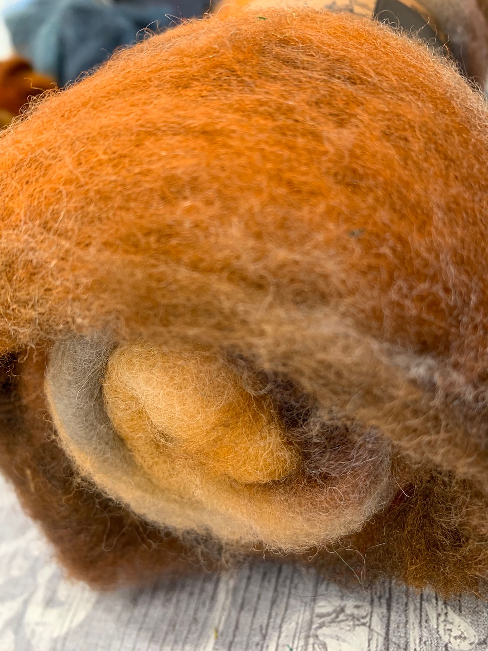 Hand dyed Finnsheep batt 034