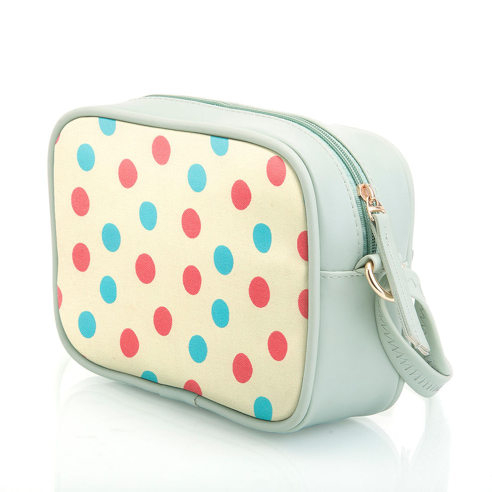 Thumbnail: Sacci Mucci Boxy Shoulder Sling Crossbody Bag for Women - Cute Polka