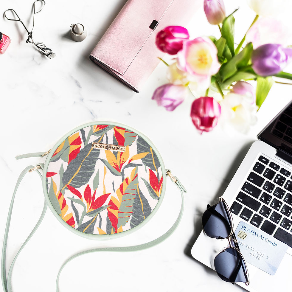 サムネイル： Sacci Mucci Round Sling Bag, Printed Sling Bag For Girls