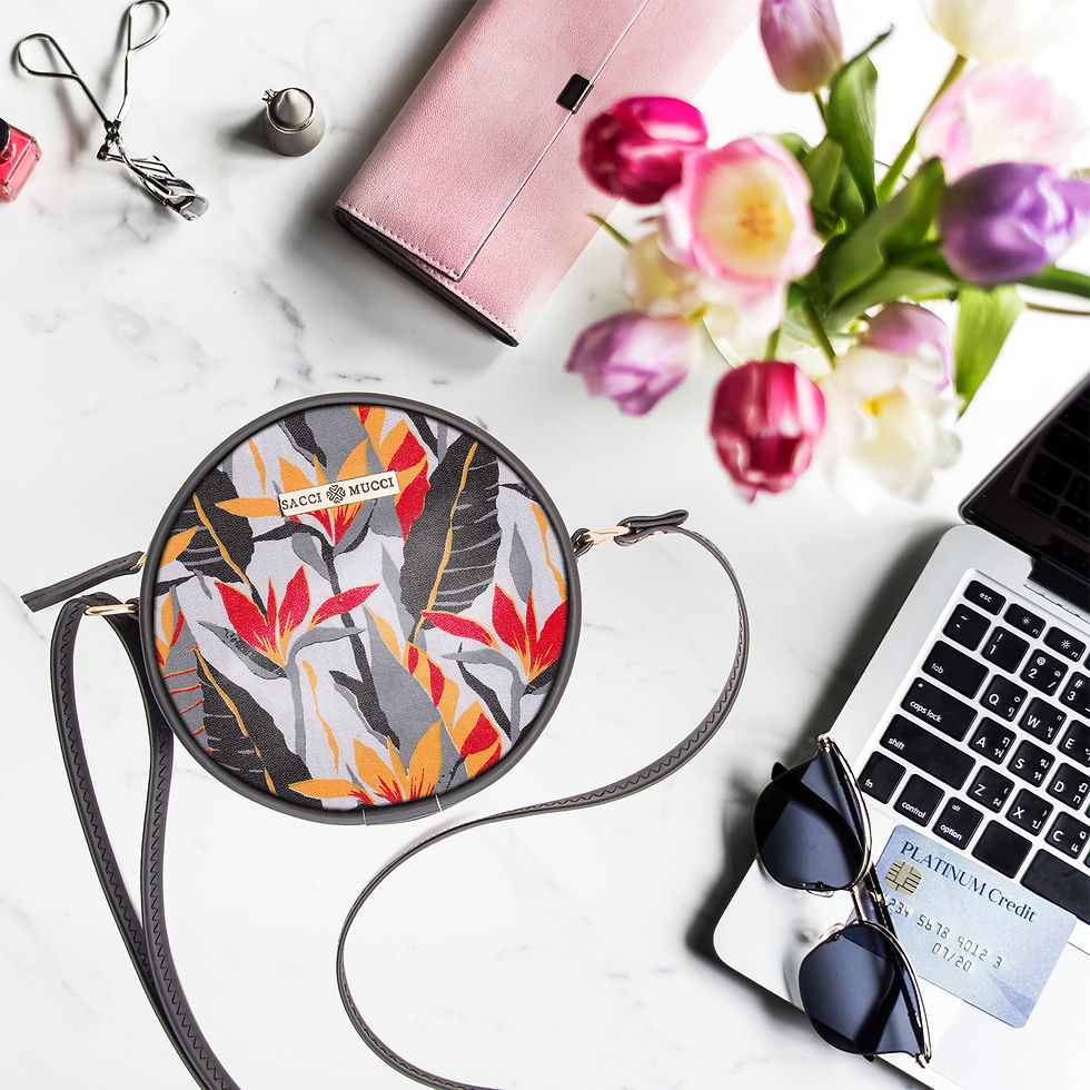 サムネイル： Sacci Mucci Round Sling Bag, Printed Sling Bag For Girls