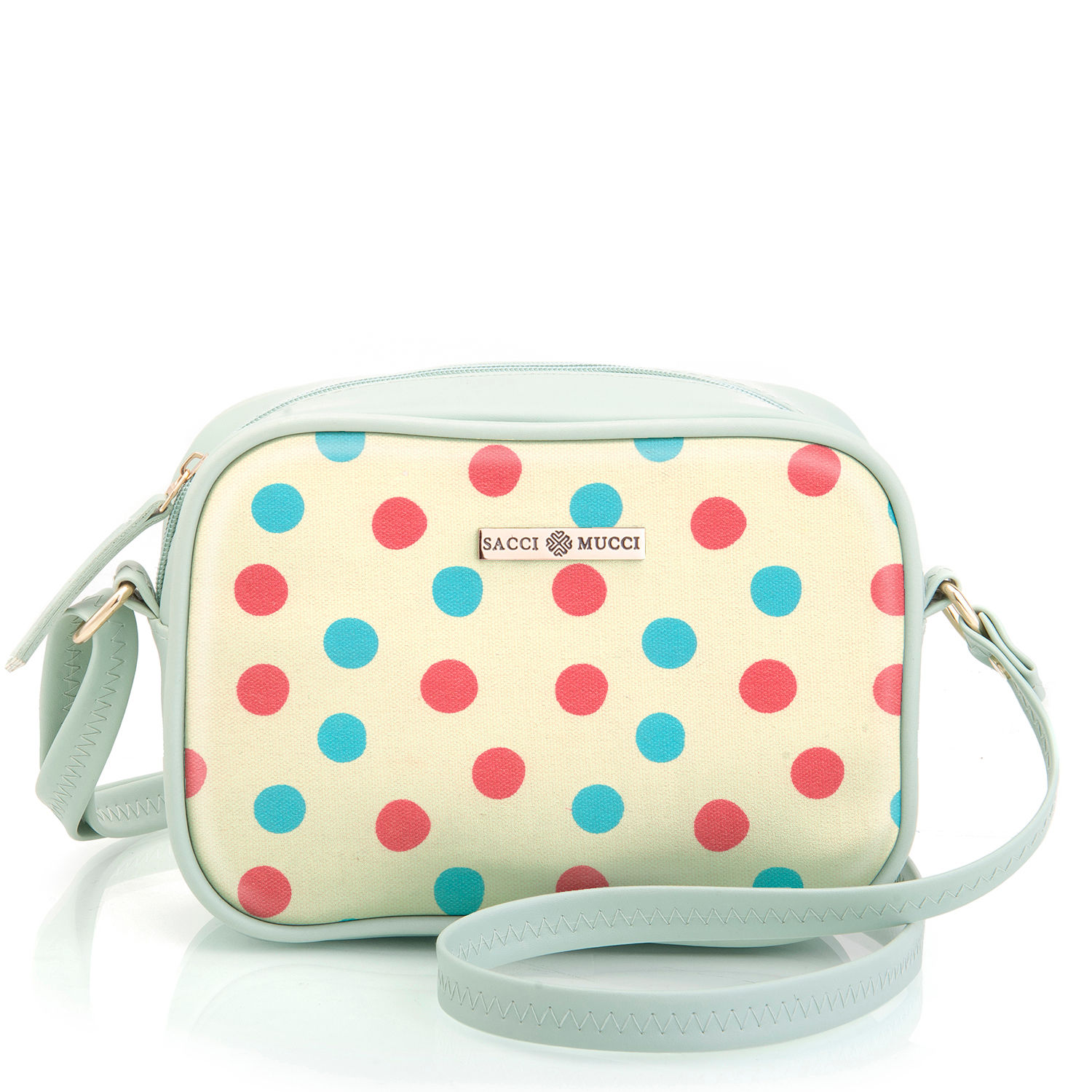 Sacci Mucci Stylish Box Sling Bag for girls - Cute Polka