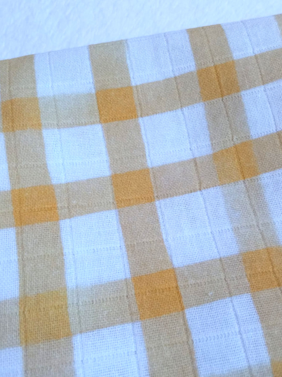 Fralda de Boca - Xadrez Amarelo - 30x30cm