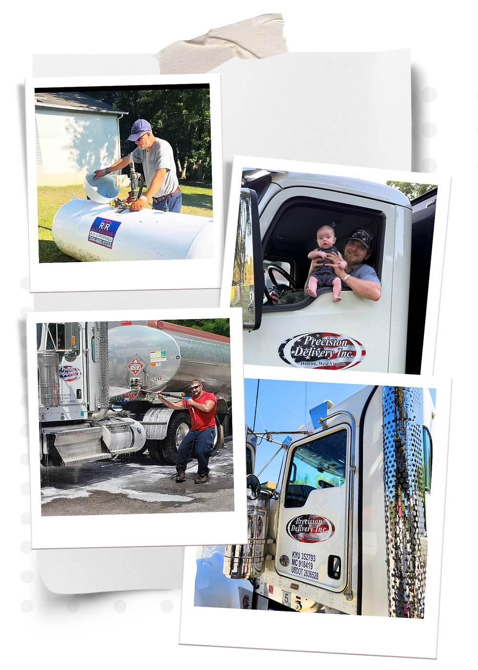 R.T. Rogers Oil Co. delivery drivers on the road across WV, delivering propane and fuel to homes and businesses. 