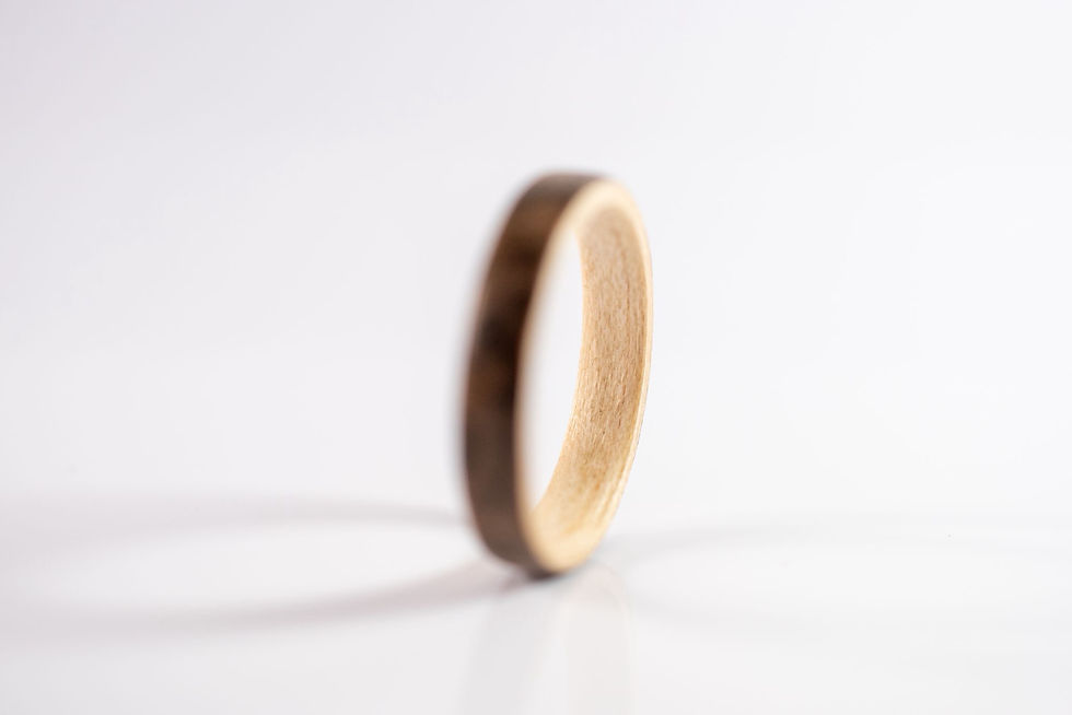 Thumbnail: Maple and Burl Walnut ring
