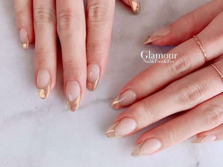 【高松市ネイル&マツエクサロン】ミラーフレンチネイル×まつ毛トリートメントカール