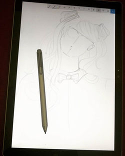 Heyyy... Trying my hands on #microsoftsurfacepro #sketchpad #surfaceprosketchpad_._