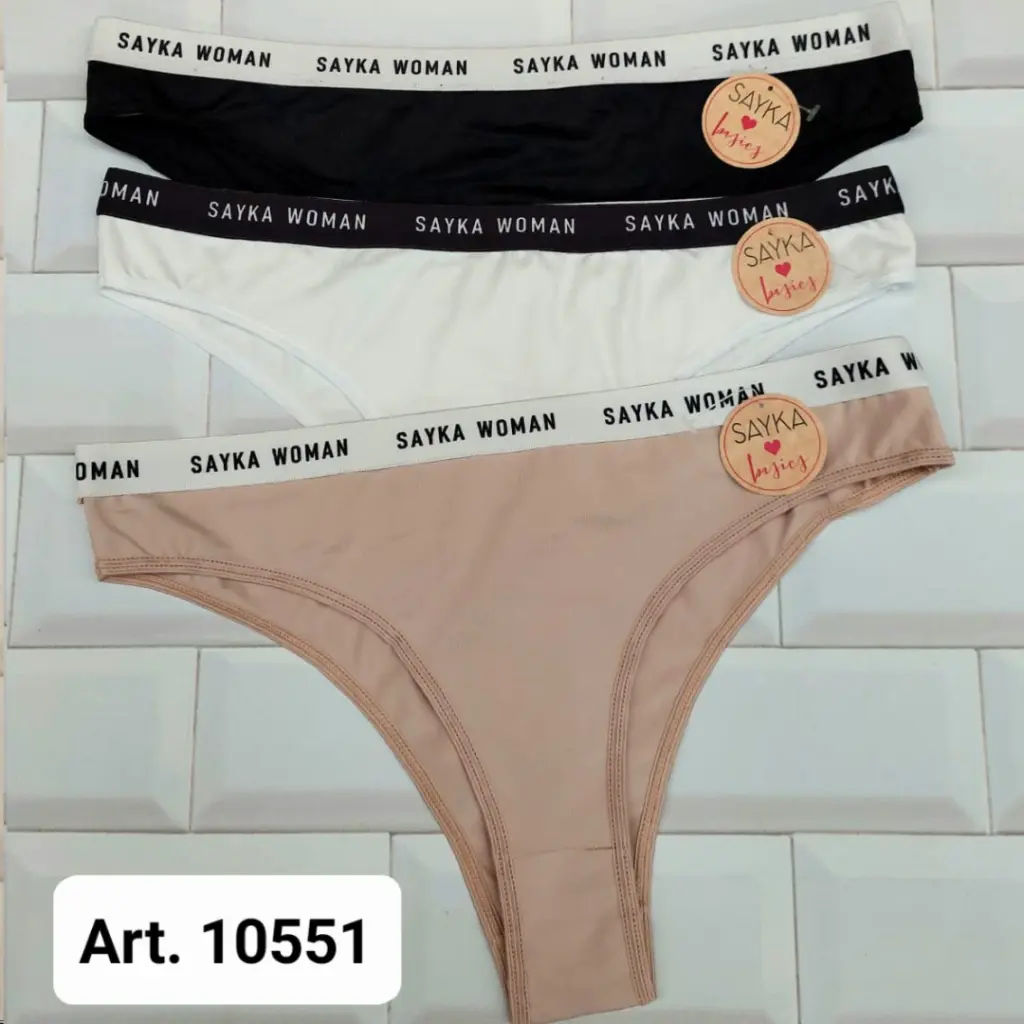 Pack por tres vedetina microfibra c/ elastico SAYKA (art:10551)