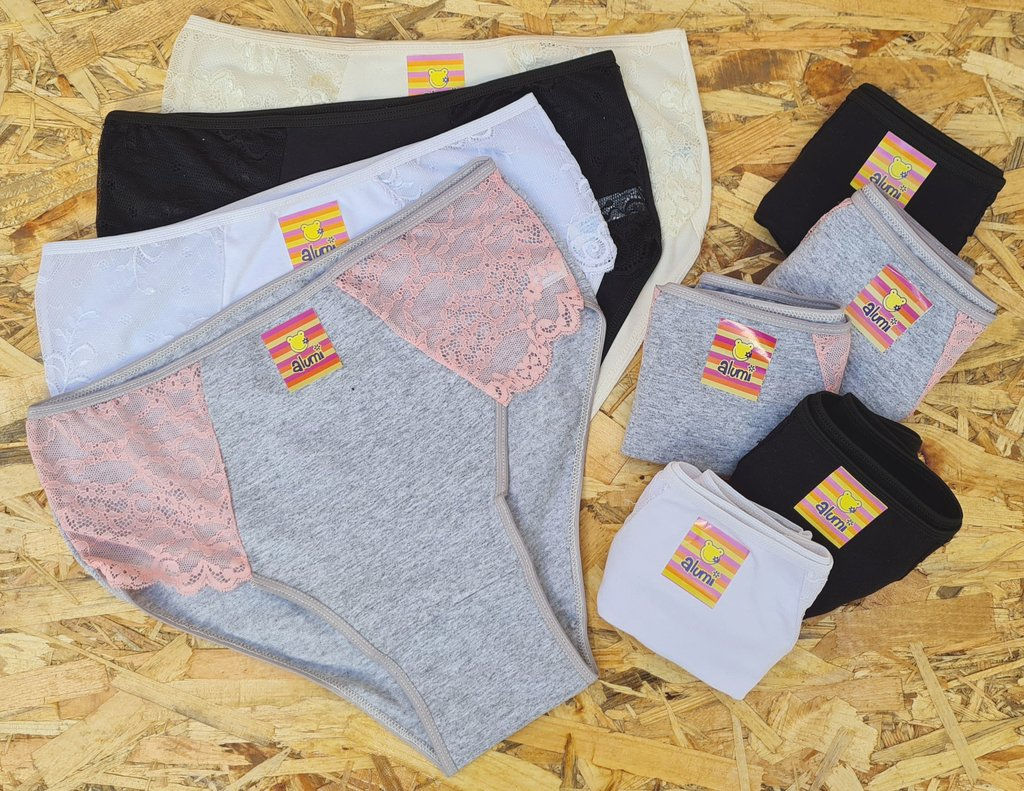 Bombacha universal con puntilla algodon y lycra ALUMI (art:155-3)