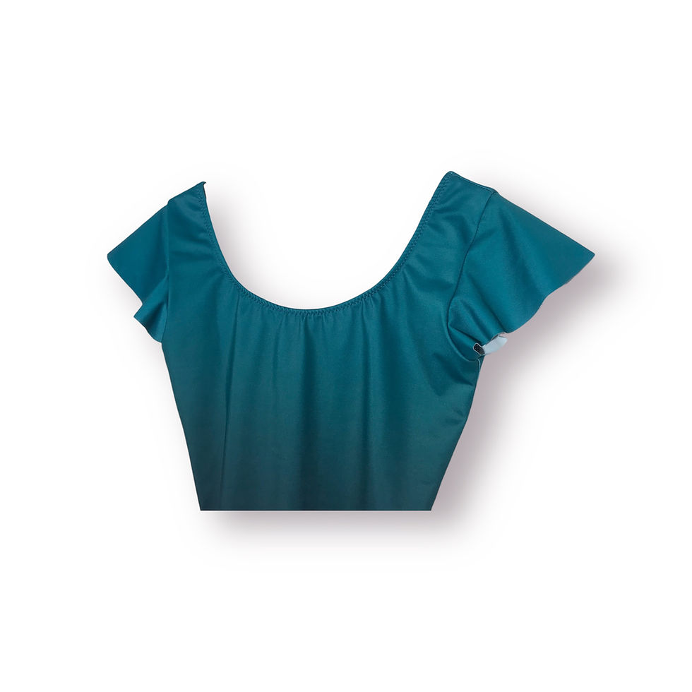 Miniatura: RTW Isabelle jade-black ombre, flutter sleeves size S