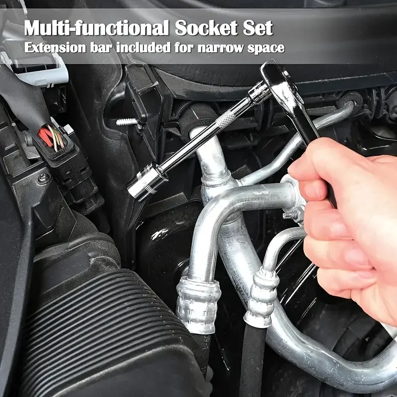 Miniature : 46Pcs Family Tools 1/4 Set Mechanic Tool Kits for Auto Repair Hous with Sockets 