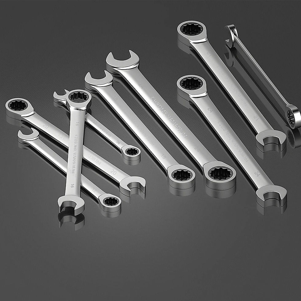Miniature : WEELEE Ratcheting Combination Wrench Set, Metric 6-19mm Auto Repair Key Wrenches