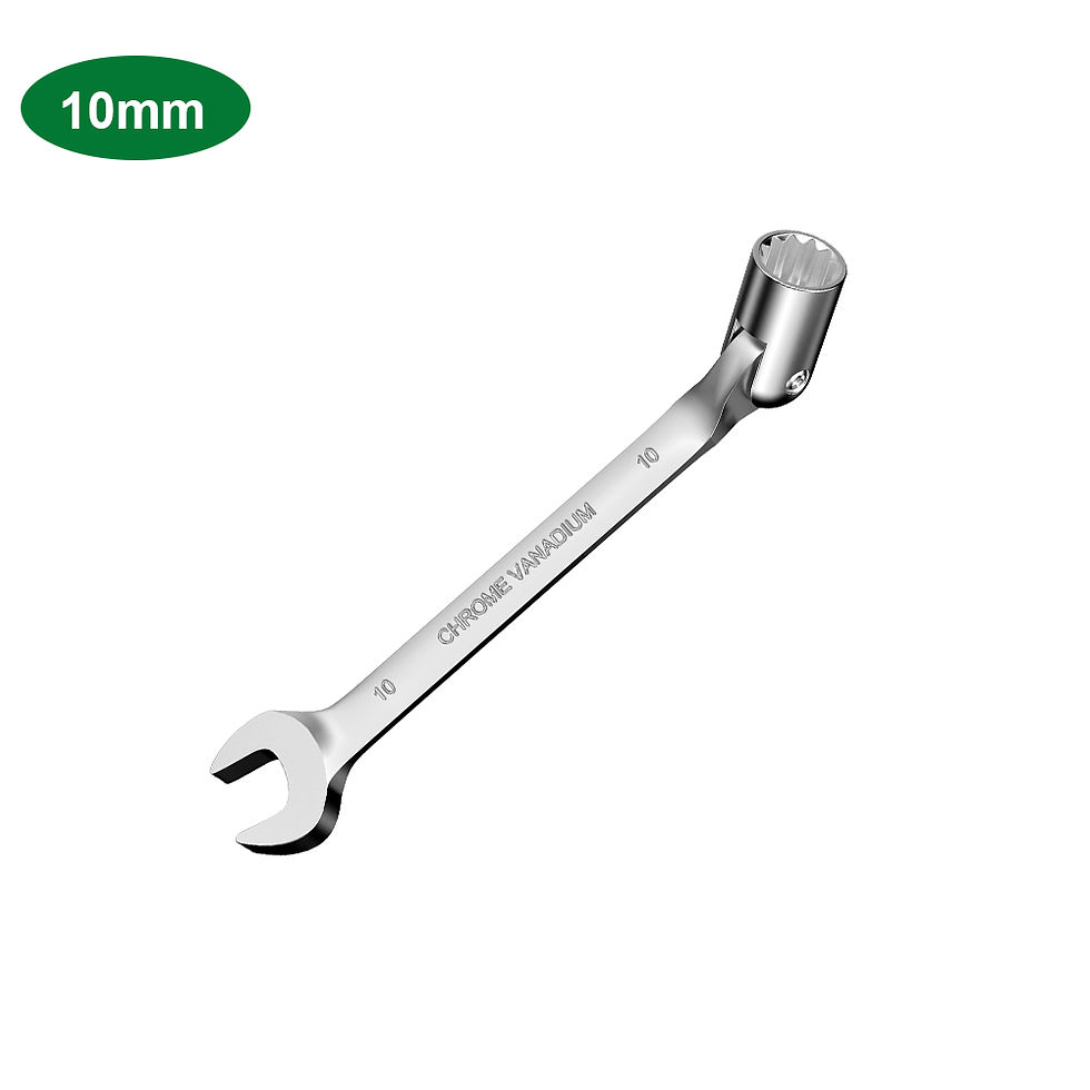 Miniature : WOZOBUY 8mm-19mm Swivel Head Socket Spanner Open End Combination Wrench Auto Car