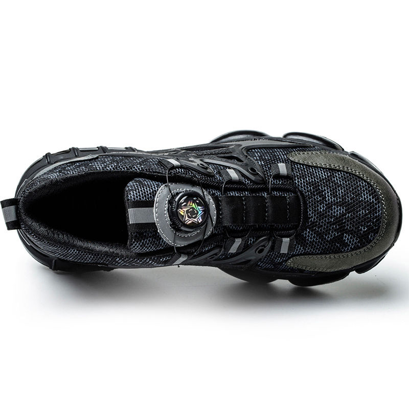 Miniature : Rotating Button Safety Shoes Men Steel Toe Sneaker Air Cushion Work Shoes Man Pu