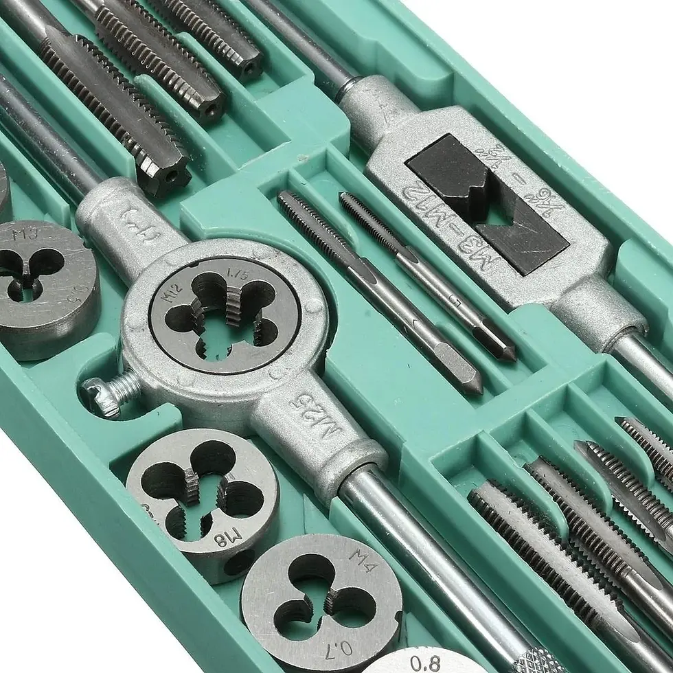 Miniature : 8/12/20 pcs Tap And Die Set M3-M12 Male Thread Screw Threading Tool Kit Alloy St