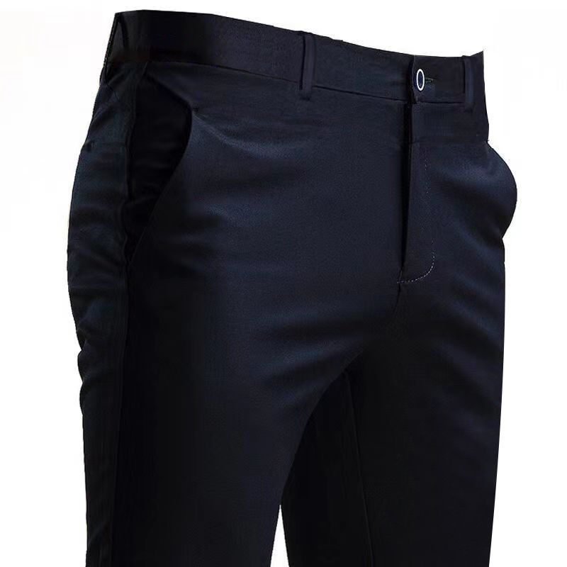 Miniature : Men's Suit Pants Stretch Smart Casual Trousers Pocket Solid Color Straight Weara