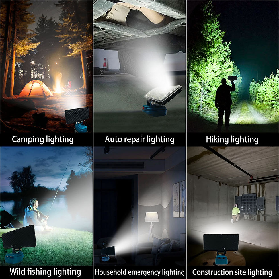 Miniature : Cordless LED Work Light for Dewalt 20V Battery Flood Light with Two USB Charging