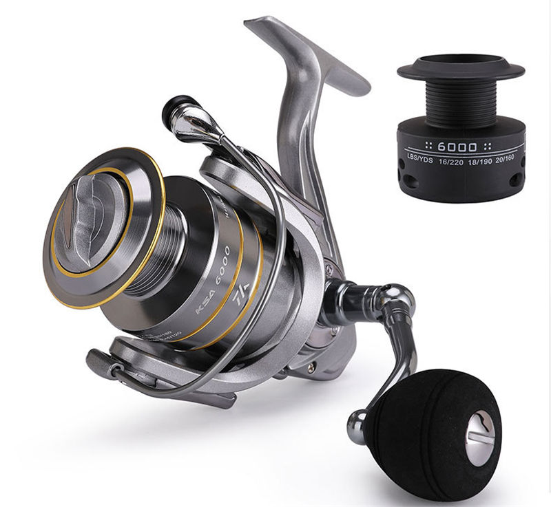 Miniature : VWVIVIDWORLD,High Quality,Saltwater Fishing Reels,Double Spool,Spinning Reel,All