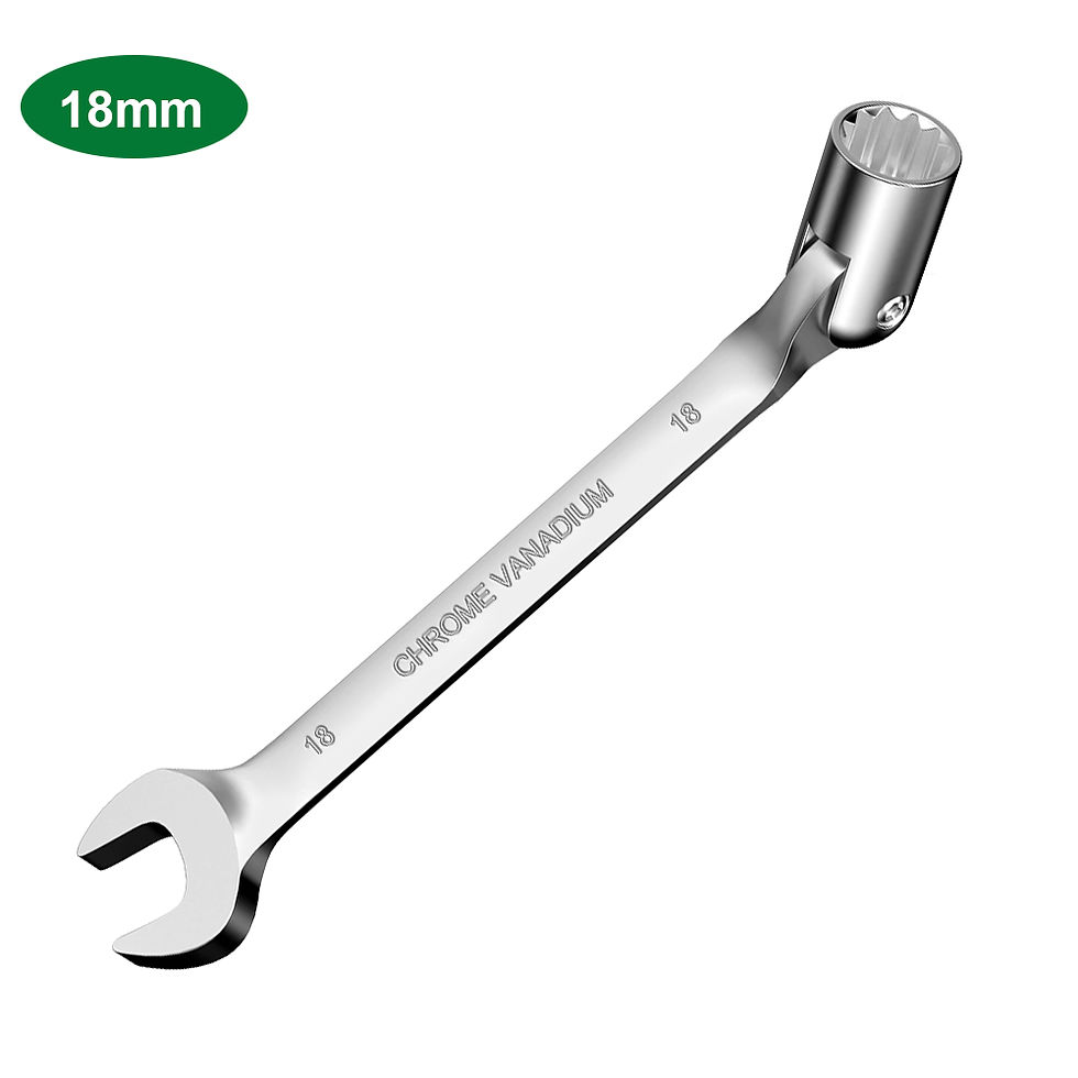 Miniature : WOZOBUY 8mm-19mm Swivel Head Socket Spanner Open End Combination Wrench Auto Car