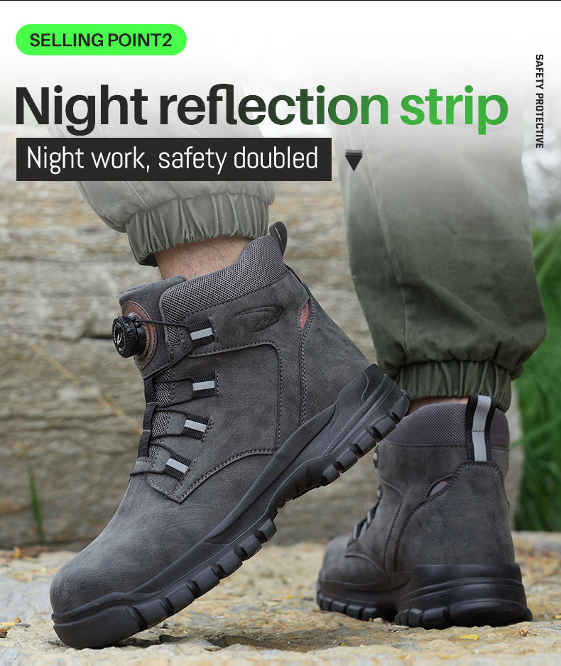 Miniature : Rotating Button Work Shoes for Men Anti Puncture Protective Boots Sneakers Water