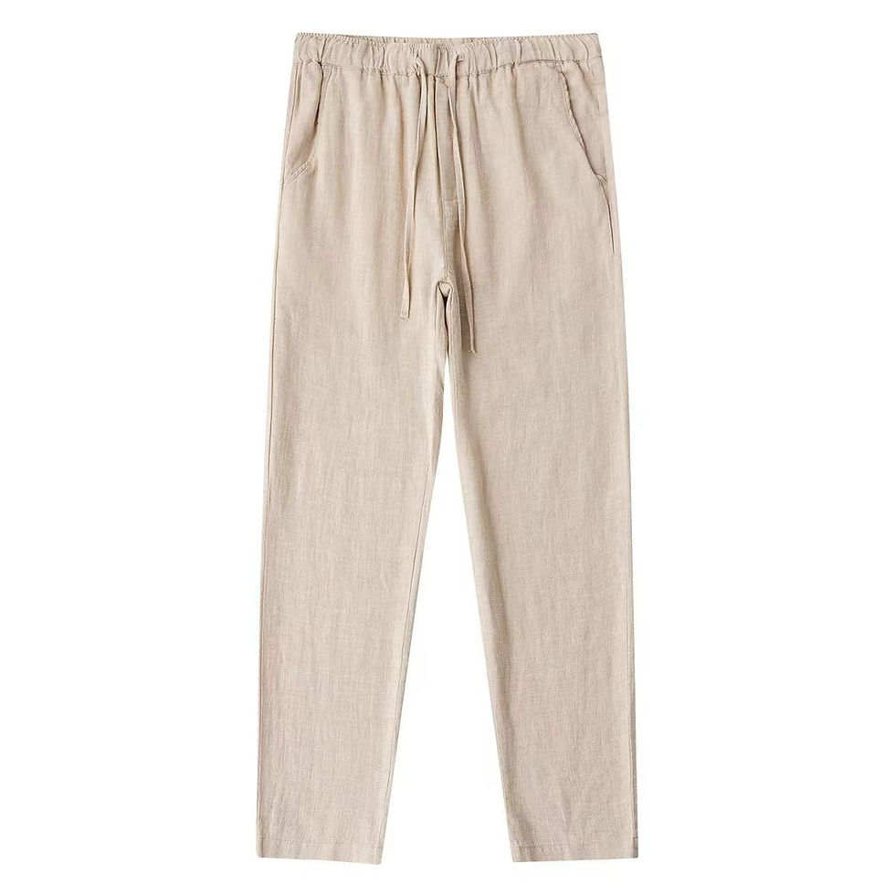Miniature : Men's Cotton Linen Pants Male Autumn New Breathable Solid Color Linen Trousers F