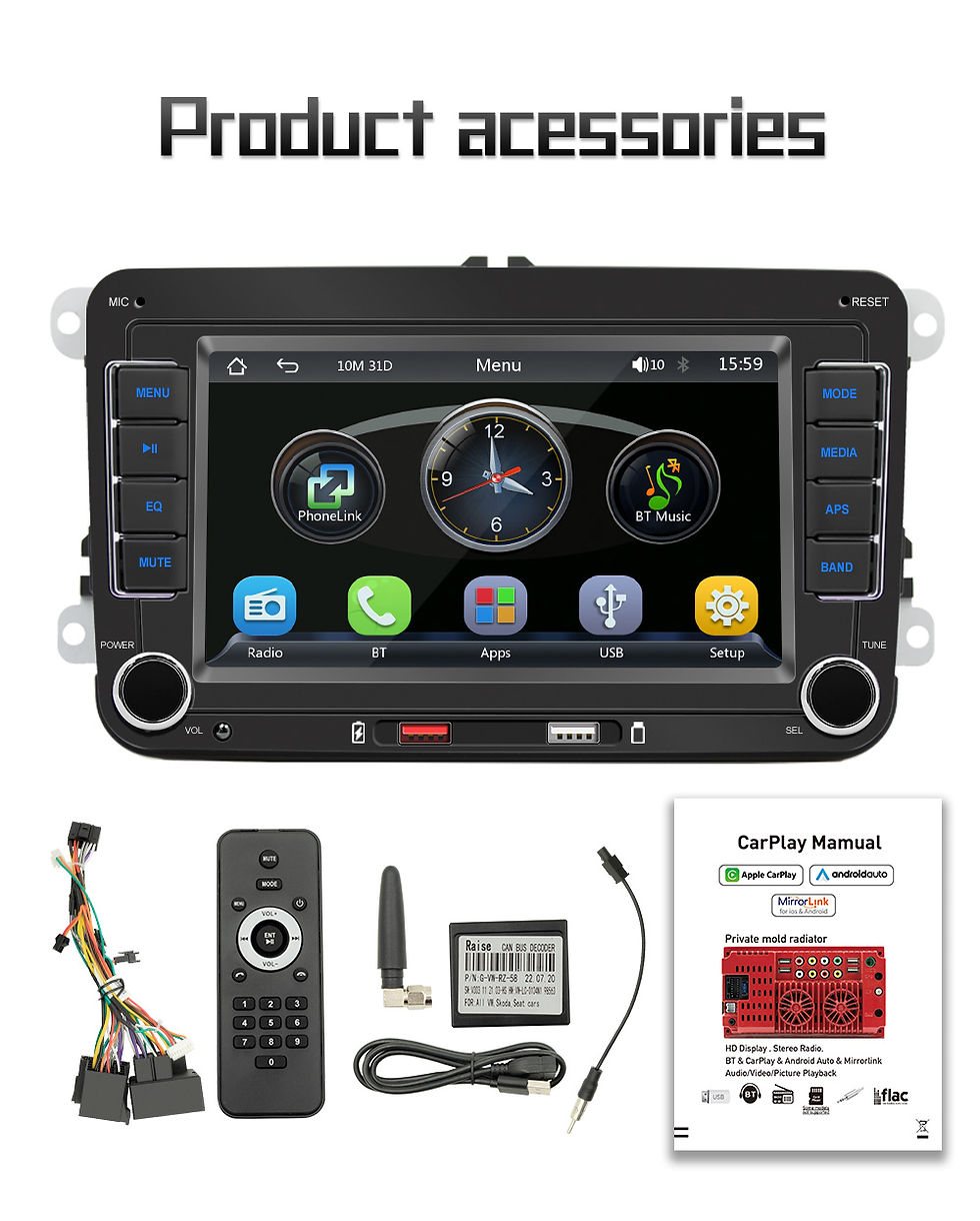 Miniature : BQCC 7" HD Car MP5 Player FM BT Colorful lights RDS Radio Mirrorlink USB chargin