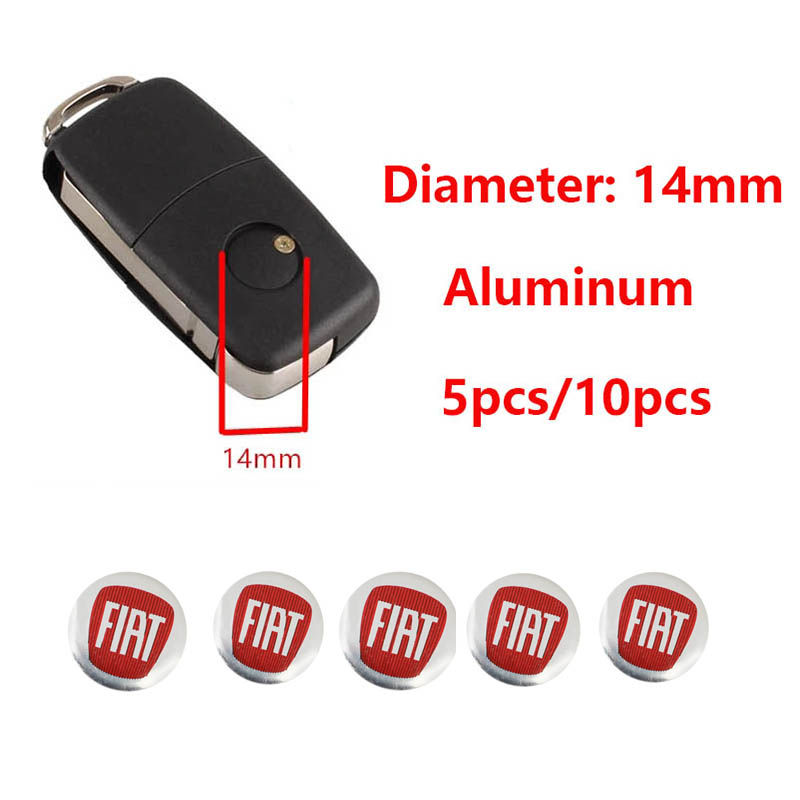 Miniature : 5/10Pcs Car Aluminum Remote Key Emblem Stickers For FIAT Abarth 500 Tipo  Punto 