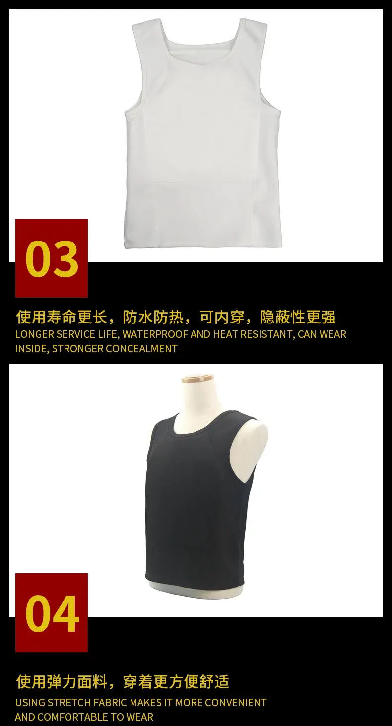 Miniature : NIJ IIIA 3A Level Bulletproof Vest Soft Armor Lightweight Concealed Hidden Insid