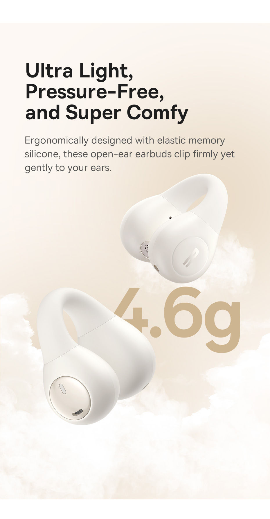 Miniature : Baseus Bass 15 Clip Open Ear Earphones Wireless Bluetooth 5.4 Ear Clip Earphones