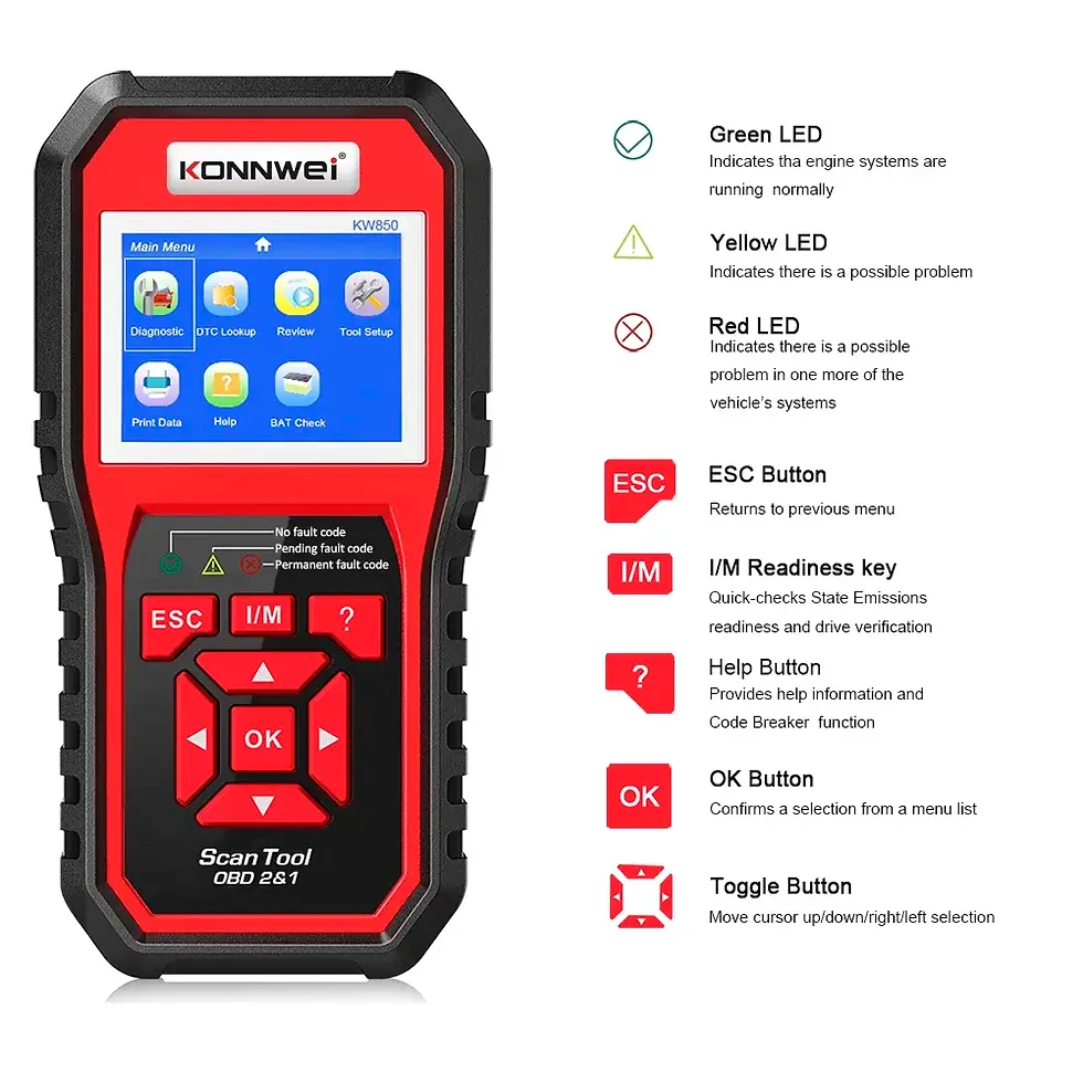 Miniature : OBD2 ODB2 Scanner Auto Diagnostic Scanner KONNWEI KW850 Full Function Car Diagno