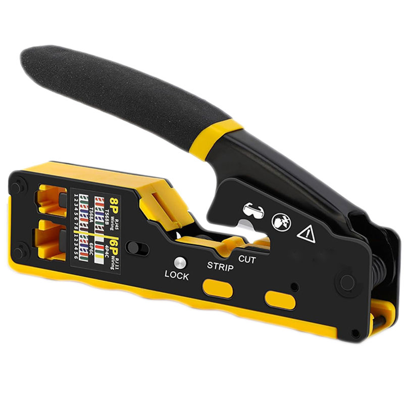 Miniature : RJ45 Crimp Tool Kit Pass Through Cat6 Crimping Tool For Cat5 Cat5e Cat6 8P8C Con