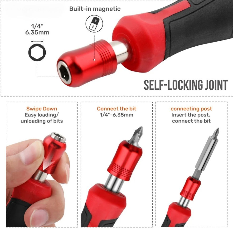 Miniature : 1/4 (6.35mm) Hi-Spec Ratchet Screwdriver Bit Set Multifunctional Magnetic Bit Dr