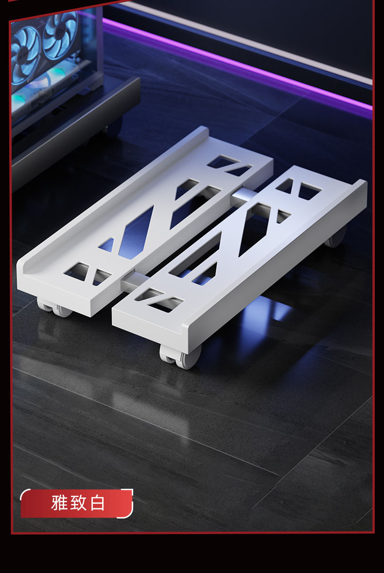 Miniature : Computer Host Rack, Mobile Cooling Rack, Home Office Chassis with Wheeled Base, 