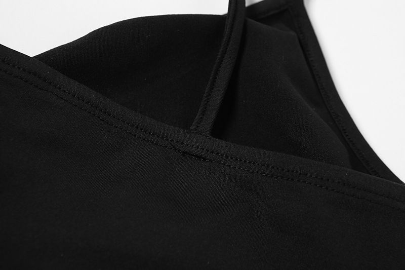 Miniature : 2022 Sexy Spaghetti Strap Bodycon Dress Women Backless Folds Wrap Hip Dresses Fe