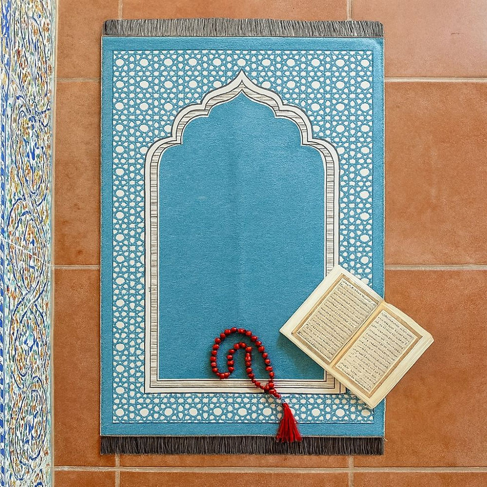 Miniature : Islamic Gifts 70x110cm Muslim Prayer Rug Rectangle Foldable Prayer Mat Set Ethni