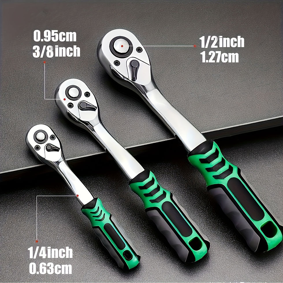 Miniature : 72 Tooth 12 Piece Ratchet Wrench Socket Set 1/4 "-3/8" -1/2 "Metric Set Automoti