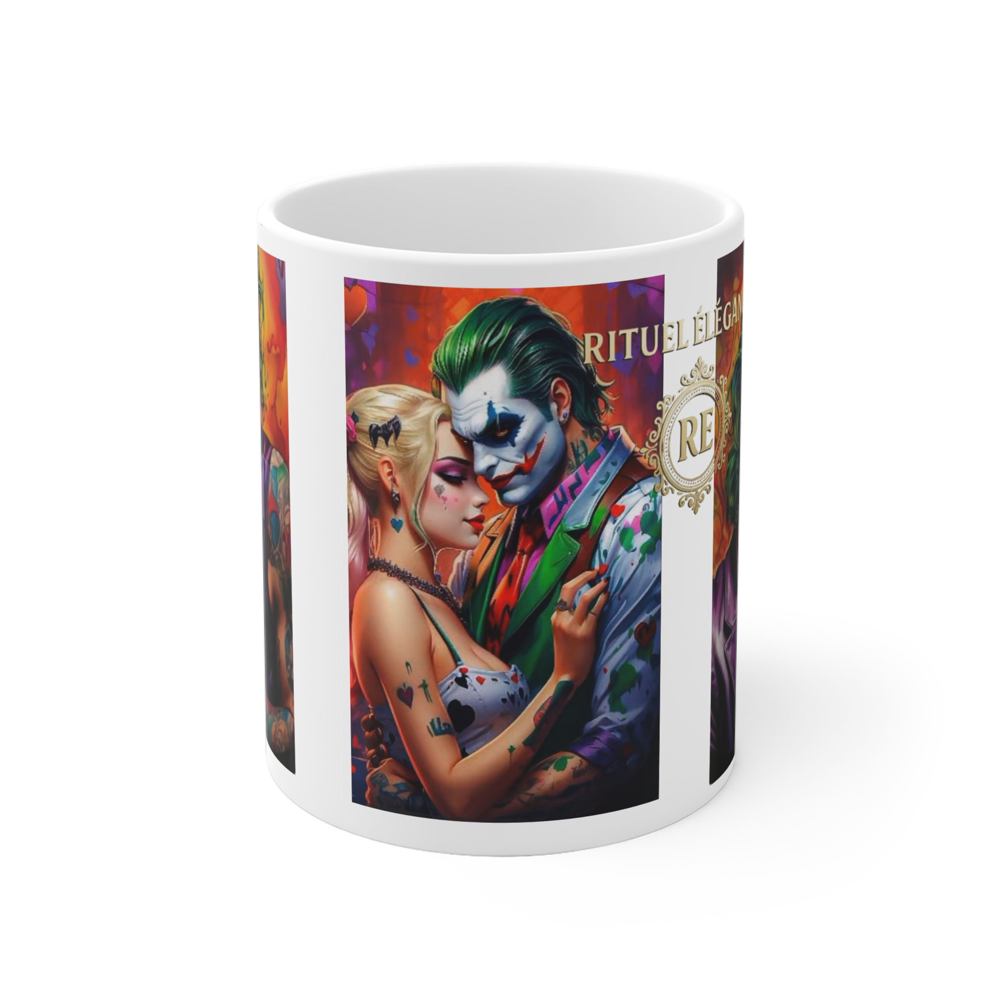 Joker Couple Ceramic Mug – Colorful Joker Couple Art Coffee Cup