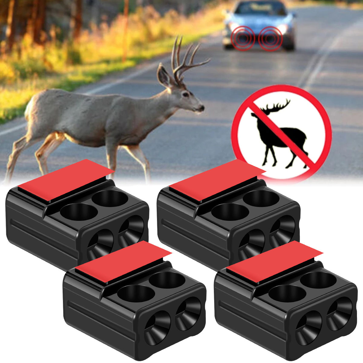 4Pcs Anti Collision Siren Deer Repeller Wildlife Repel Warn Device for Vehicle F