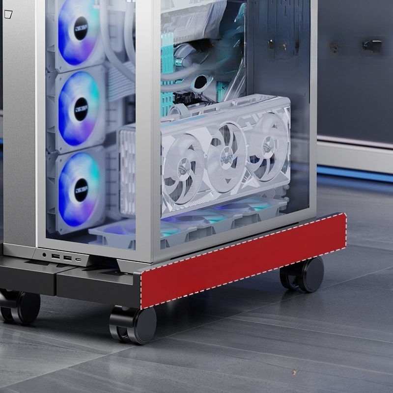 Miniature : Computer Host Rack, Mobile Cooling Rack, Home Office Chassis with Wheeled Base, 