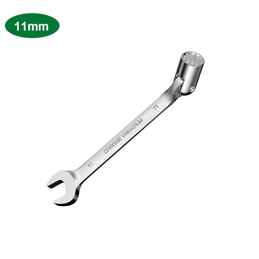 Miniature : WOZOBUY 8mm-19mm Swivel Head Socket Spanner Open End Combination Wrench Auto Car