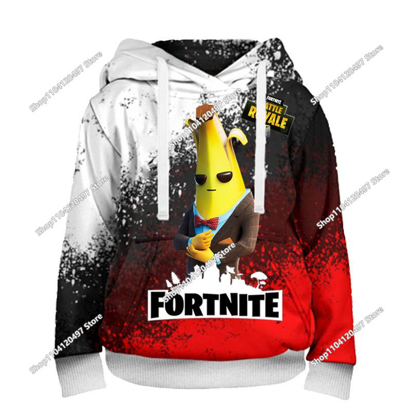 Miniature : Children's Fortnite Hoodies Cartoon Casual Hooded Coat Autumn Men Soft Pocket Sw
