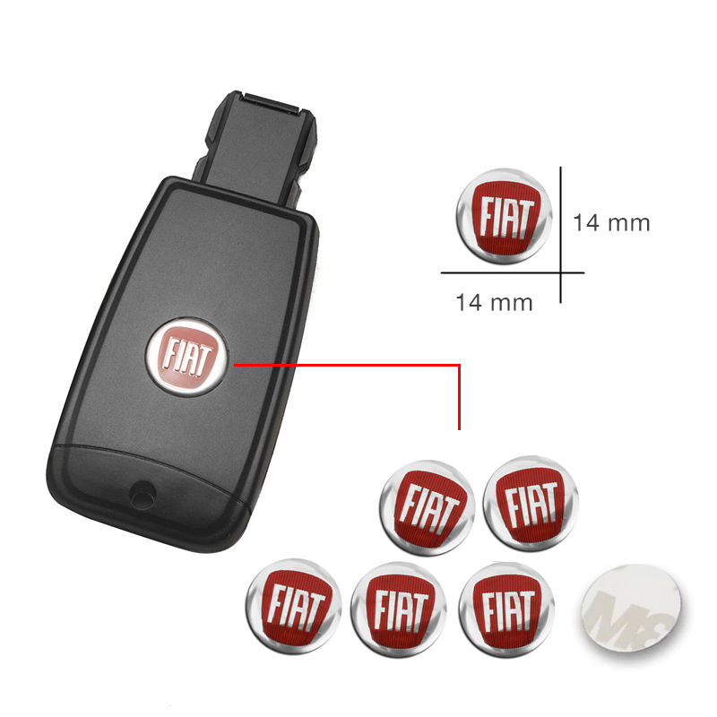 Miniature : 5/10Pcs Car Aluminum Remote Key Emblem Stickers For FIAT Abarth 500 Tipo  Punto 