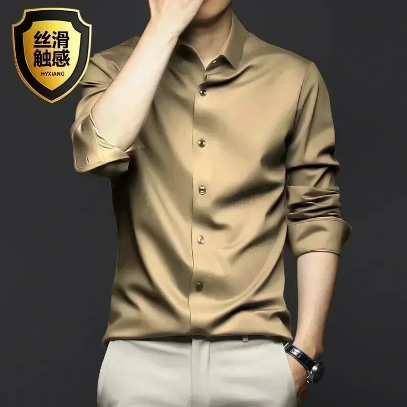 Miniature : Men's White Shirt Long Sleeve Non iron Business Dress Slim Fit Korean Version Pr