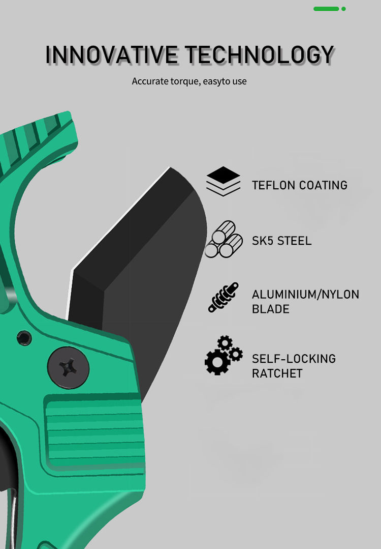 Miniature : Pipe Cutter 32-42MM Pipe Scissors SK5 Material Ratchet PVC/PU/PP/PE Hose Cutting
