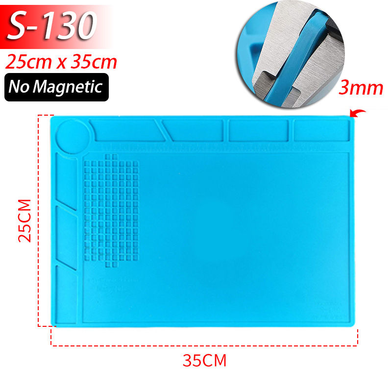 Miniature : 1pcs Soldering Station Mat Silicone Work Mat Heat Resistant Anti-Static Magnetic