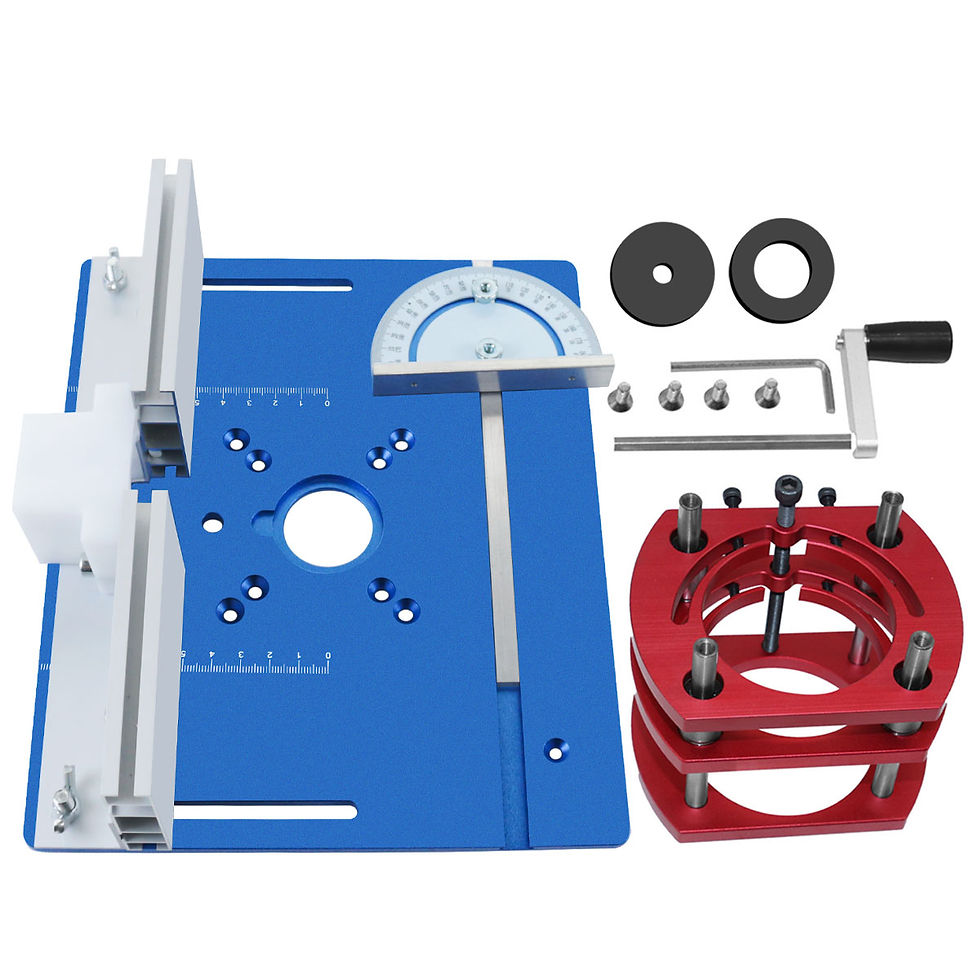 Miniature : Woodworking Router Lift Kit - Aluminum Router Table Insert Plate W/ Miter Gauge 