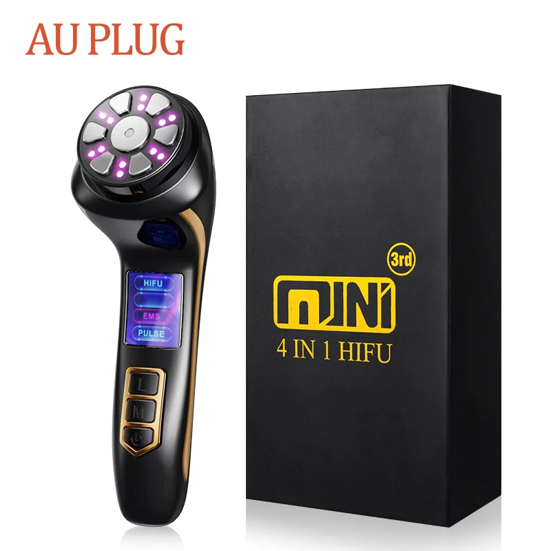 Miniature : Newest 4 IN 1 Mini HIFU Machine 3nd Generation EMS Pulse Warm Up Facial Massager