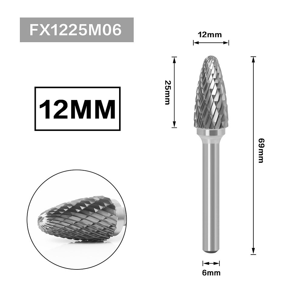 Miniature : F-Type Tree Head Tungsten Carbide Rotary File Drill Face Milling Carving Bit Too